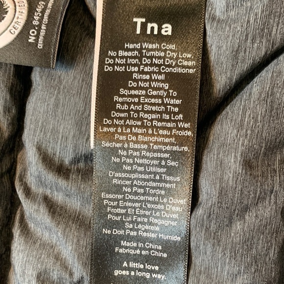 TNA women’s size small dark, charcoal, gray Hooded down Jacket - Picture 6 of 14
